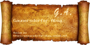 Gaunersdorfer Absa névjegykártya